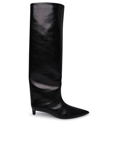 Shop Jil Sander Black Leather Boots Woman