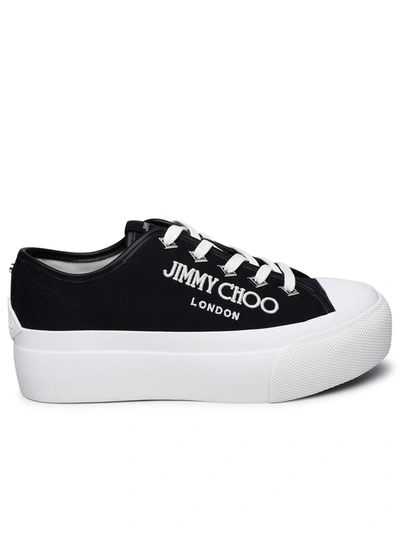 Shop Jimmy Choo Woman  'palma Maxi' Black Canvas Sneakers