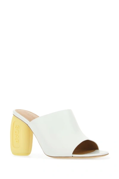 Shop Loewe Woman Ivory Leather Soap Mules In White