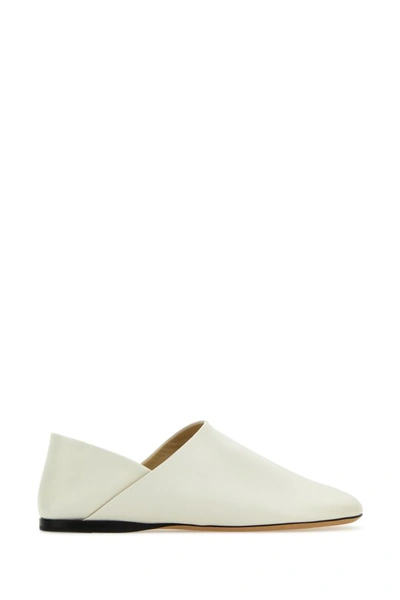 Shop Loewe Woman White Leather Toy Loafers