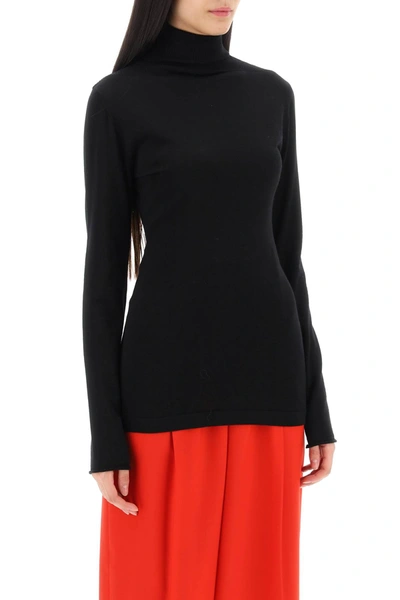 Shop Marni Shaped Turtleneck Sweater Women In Black