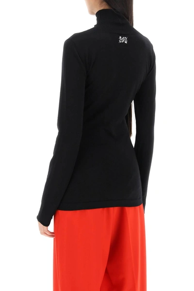 Shop Marni Shaped Turtleneck Sweater Women In Black