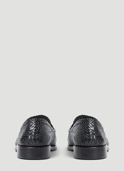 Shop Marni Women Woven Leather Bambi Loafers In Black