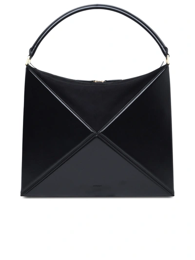 Shop Mlouye Woman  'hobo Flex' Charcoal Bovine Leather Bag In Black