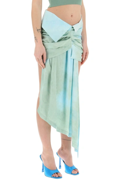 Shop Off-white Tie-dye Draped Mini Skirt Women In Multicolor
