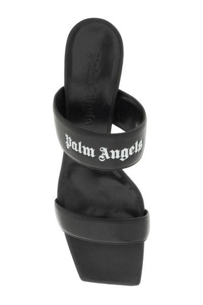 Shop Palm Angels Leather Mules With Logo Women In Black