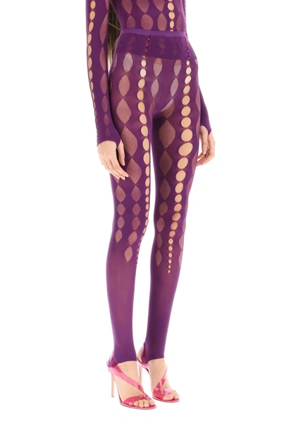 Shop Rui Beaded See-through Leggings Women In Purple