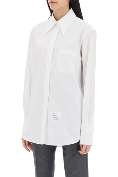 Shop Thom Browne Easy Fit Poplin Shirt Women In White