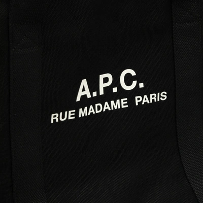 Shop Apc A.p.c. Black Cotton Shopping Bag With Logo