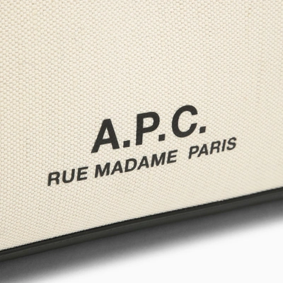 Shop Apc A.p.c. Camille 2.0 White/black Cotton And Linen Tote Shopper Bag
