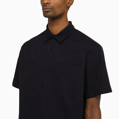 Shop Apc A.p.c. Dark Navy Short Sleeved Shirt