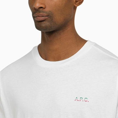 Shop Apc A.p.c. Logoed White Crewneck Nolan T Shirt