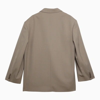 Shop Acne Studios Beige Single Breasted Jacket In Wool Blend