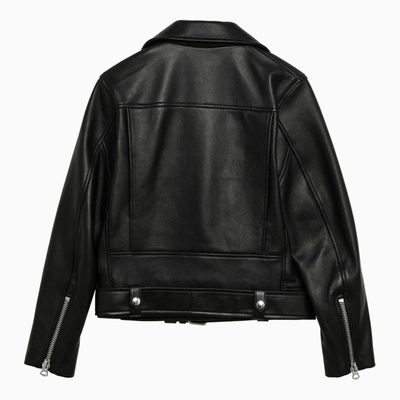 Shop Acne Studios Black Leather Biker Jacket