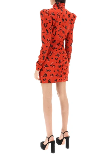 Shop Alessandra Rich High Neck Floral Mini Dress