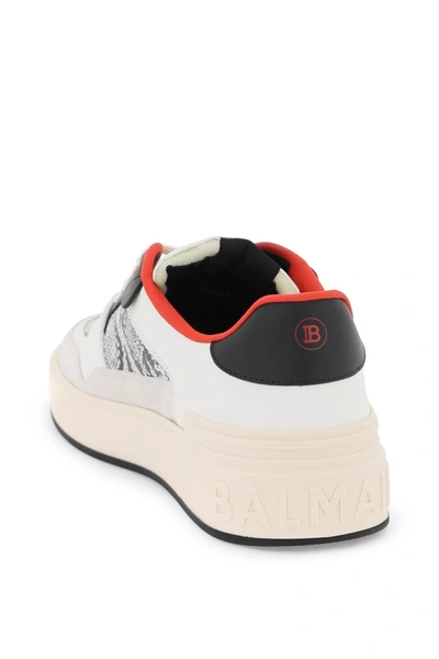 Shop Balmain B Court Flip Sneakers In Python Effect Leather