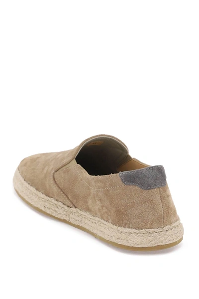 Shop Brunello Cucinelli Suede Slip Ons