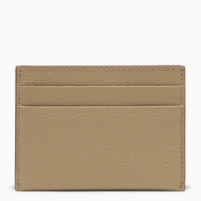 Shop Burberry Beige Leather Card Holder With Logo