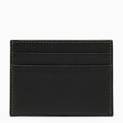 Shop Burberry Black Leather Card Holder With Logo