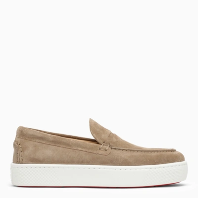 Shop Christian Louboutin Beige Leather Loafer