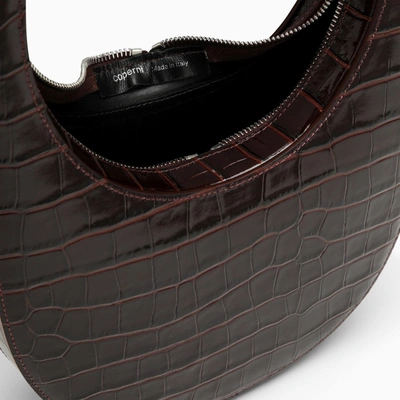 Shop Coperni Croco Swipe Bag Brown Leather