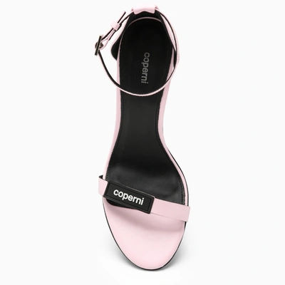 Shop Coperni High Pink Leather Sandal With Logo
