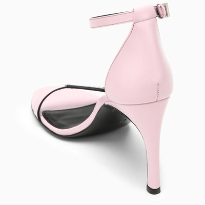 Shop Coperni High Pink Leather Sandal With Logo