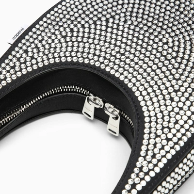 Shop Coperni Mini Swipe Bag Black With Crystals In Leather
