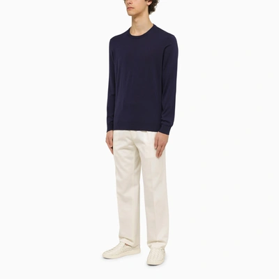 Shop Drumohr Blue Cotton Crewneck Sweater