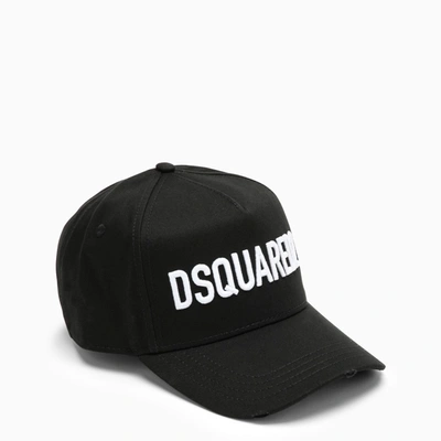 Shop Dsquared2 Black Baseball Cap With Logo