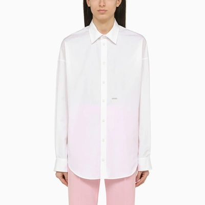 Shop Dsquared2 White Cotton Bib Shirt