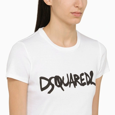Shop Dsquared2 White Cotton T Shirt With Logo