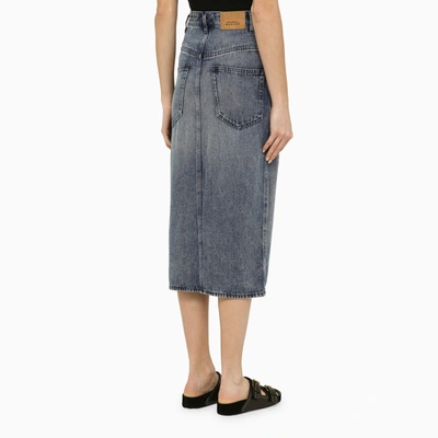 Shop Isabel Marant Blue Denim Midi Skirt