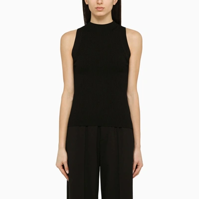 Shop Ivy & Oak Ivy Oak Black Kessie Viscose Ribbed Tank Top