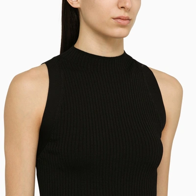 Shop Ivy & Oak Ivy Oak Black Kessie Viscose Ribbed Tank Top