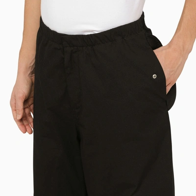 Shop Jil Sander Black Oversize Cotton Trousers
