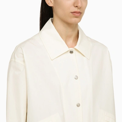 Shop Jil Sander White Shirt Jacket With Logo