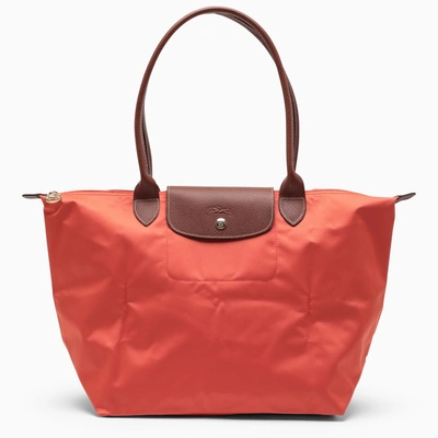 Shop Longchamp Orange Le Pliage Original L Bag