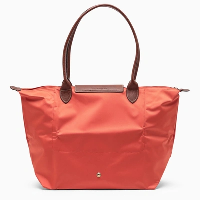 Shop Longchamp Orange Le Pliage Original L Bag