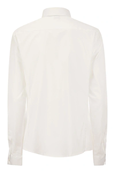 Shop Fay Italian Neck Shirt In White