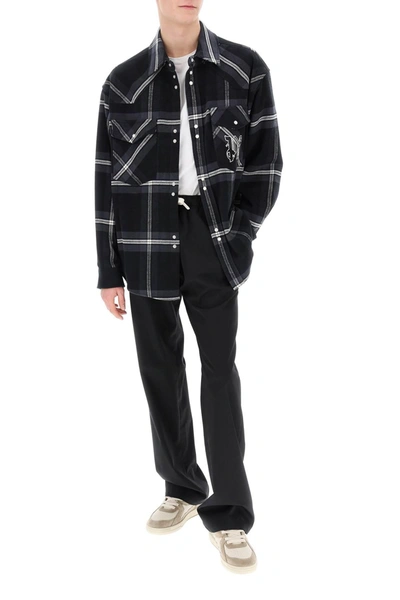 Shop Palm Angels Check Flannel Overshirt