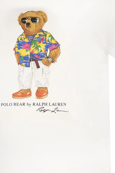 Shop Polo Ralph Lauren Polo Bear Jersey Classic-fit T-shirt In White