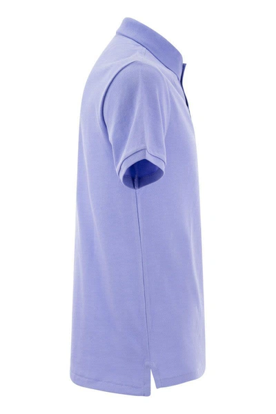 Shop Polo Ralph Lauren Slim-fit Pique Polo Shirt In Blue