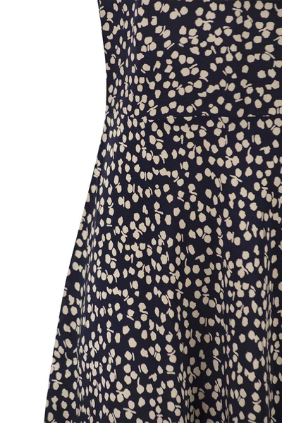 Shop Polo Ralph Lauren Viscose Dress With Micro Pattern In Blue