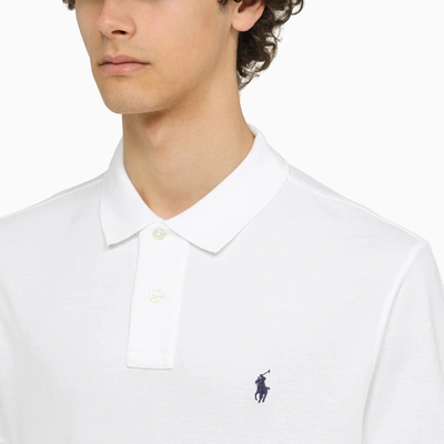 Shop Polo Ralph Lauren White Piqué Polo Shirt With Logo