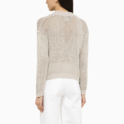 Shop Roberto Collina Pearl Coloured Knitted Cardigan In Cotton Blend