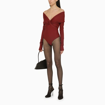 Shop The Andamane Kendall Long Sleeved Bodysuit Red
