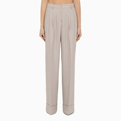 Shop The Andamane Nathalie Pearl Grey Pinstripe Trousers