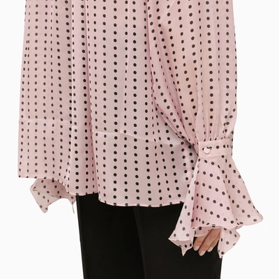 Shop The Andamane Pink Semi Transparent Silk Polka Dot Shirt