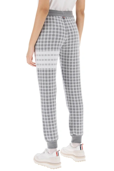Shop Thom Browne 4 Bar Joggers In Check Knit